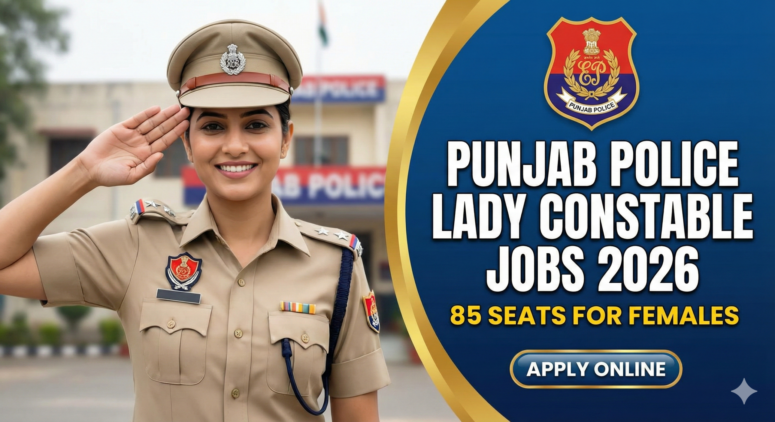 Punjab Police Lady Constable Jobs 2026 – 85 Seats for Females (Apply Online)
