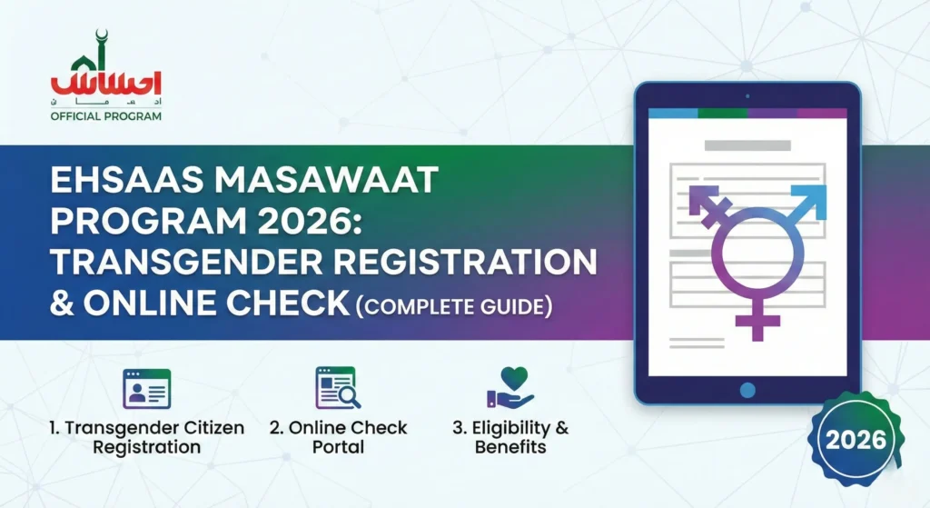 A transgender individual receiving medical consultation and the Sehat Sahulat health card at a government hospital under the Masawaat scheme.