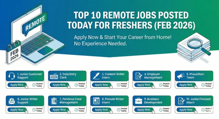 List of 10 new remote jobs for freshers posted in February 2026